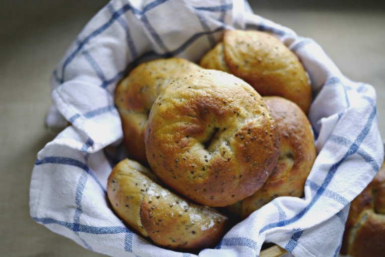 Natural Starter Taro Chia Seeds Bagels // Mono + Co